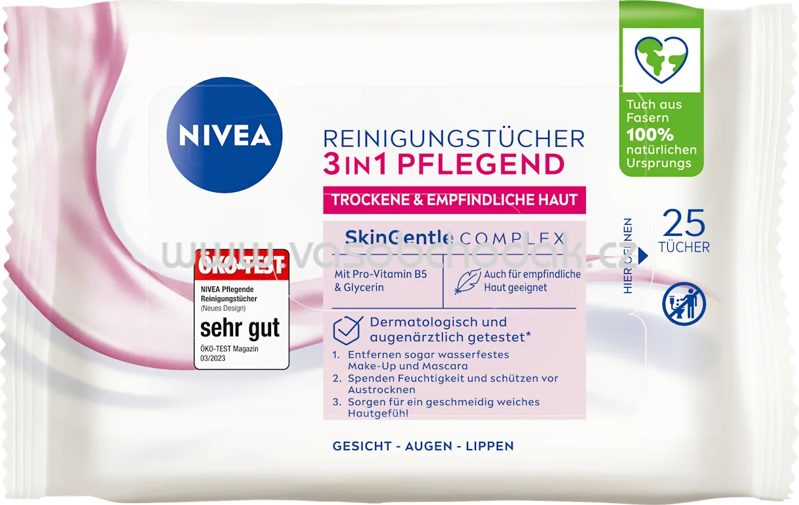 NIVEA Abschminktücher 3in1 pflegend, 25 St NIVEA Abschminktücher 3in1 pflegend, 25 St