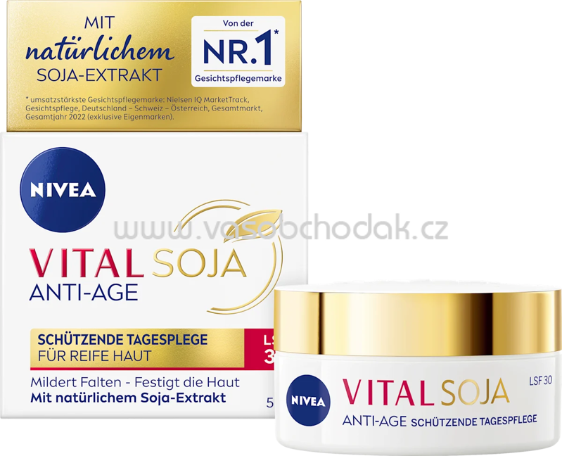 NIVEA Anti Age Gesichtscreme Vital Soja LSF 30, 50 ml