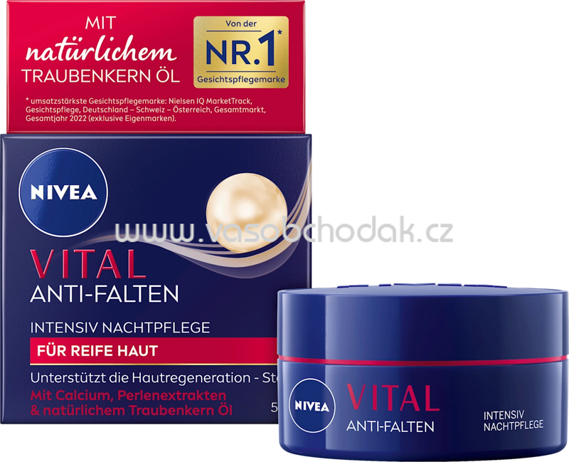 NIVEA Anti Falten Nachtcreme Vital, 50 ml
