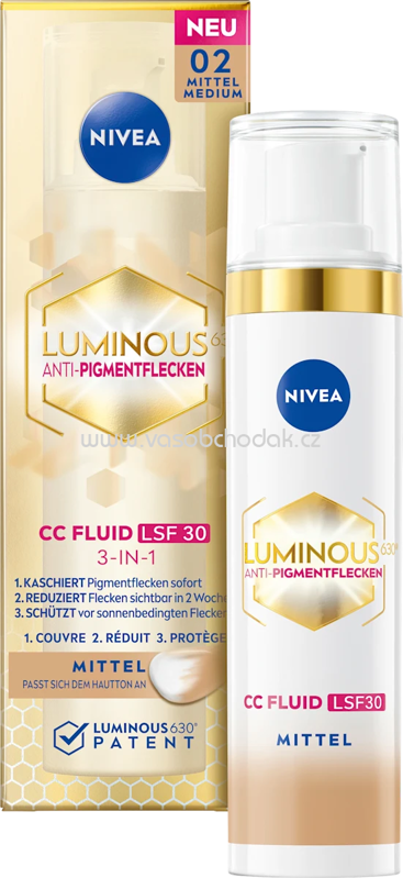 NIVEA CC Creme Luminous 630 Getöntes Fluid MIttel LSF 30, 40 ml