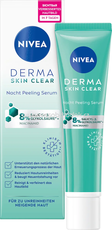 NIVEA Peeling Serum Nacht Derma Skin Clear, 40 ml