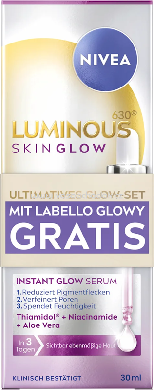 NIVEA Serum Glow + Lippenpflege Glowy Clear, 30 ml