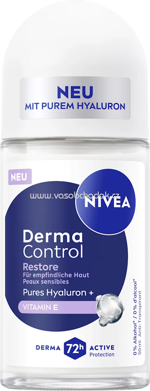 NIVEA Antitranspirant Deo Roll-on Derma Control Restore, 50 ml