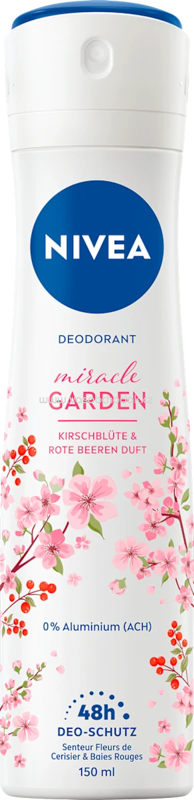NIVEA Deospray Miracle Garden Kirschblüte & rote Beeren, 150 ml NIVEA Deospray Miracle Garden Kirschblüte & rote Beeren, 150 ml
