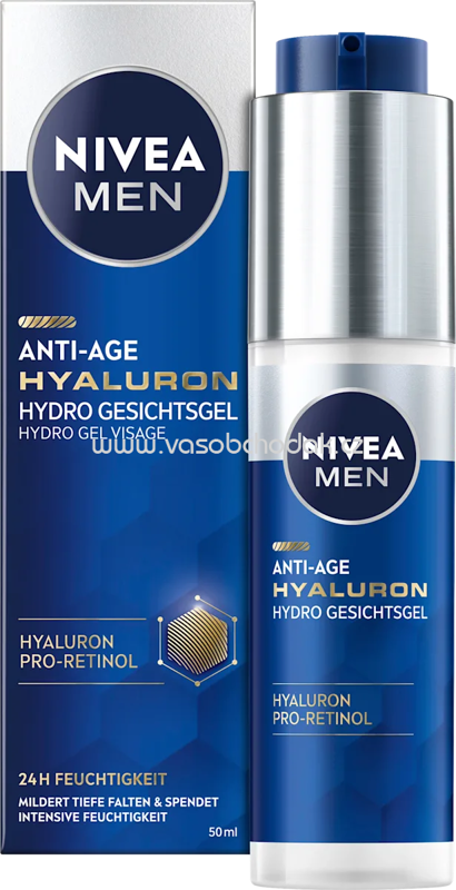 NIVEA MEN Anti Aging Gesichtsgel Hyaluron, 50 ml NIVEA MEN Anti Aging Gesichtsgel Hyaluron, 50 ml