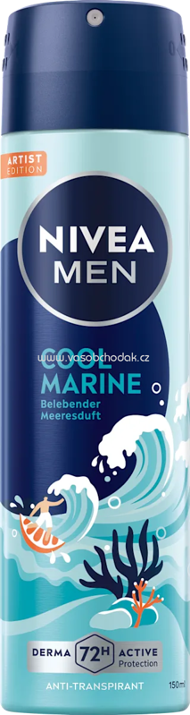 NIVEA MEN Antitranspirant Deospray Cool Marine, 150 ml NIVEA MEN Antitranspirant Deospray Cool Marine, 150 ml