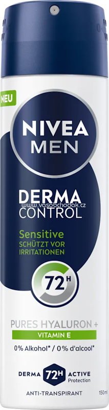 NIVEA MEN Antitranspirant Deospray Derma Control Sensitive, 150 ml