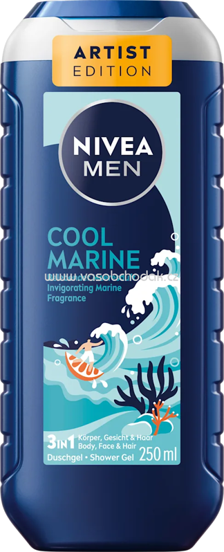 NIVEA MEN Duschgel Cool Marine 3in1, 250 ml NIVEA MEN Duschgel Cool Marine 3in1, 250 ml