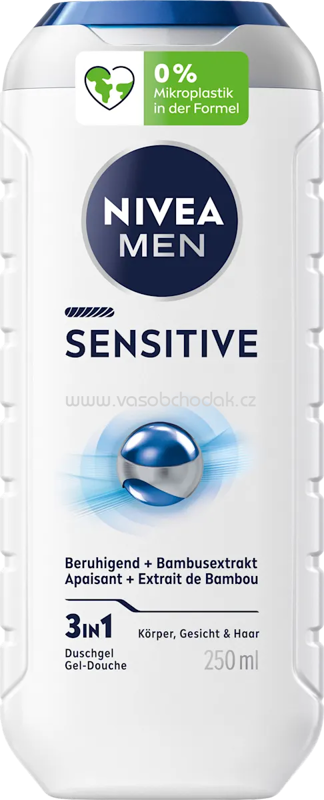NIVEA MEN Duschgel Sensitive 3in1, 250 ml NIVEA MEN Duschgel Sensitive 3in1, 250 ml