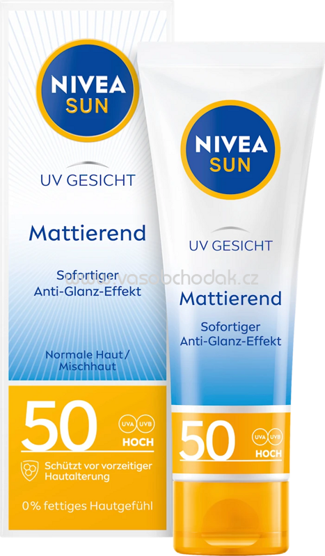 NIVEA SUN Sonnenfluid Gesicht mattierend & hell getönt LSF 50, 50 ml NIVEA SUN Sonnenfluid Gesicht mattierend & hell getönt LSF 50, 50 ml