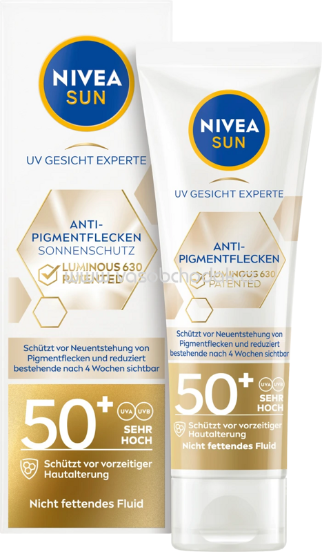 NIVEA SUN Sonnenfluid Gesicht Anti Pigmentflecken LSF 50+, 40 ml NIVEA SUN Sonnenfluid Gesicht Anti Pigmentflecken LSF 50+, 40 ml