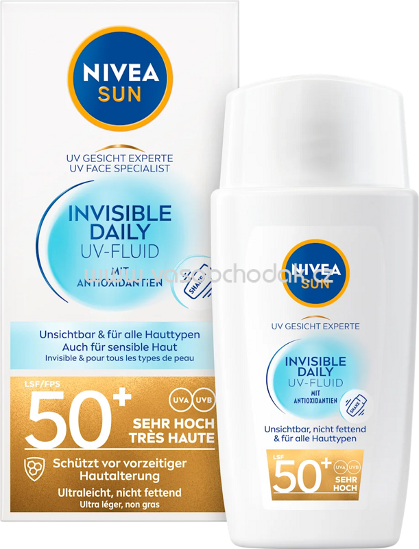 NIVEA SUN Sonnenfluid Gesicht invisible daily LSF 50+, 40 ml NIVEA SUN Sonnenfluid Gesicht invisible daily LSF 50+, 40 ml