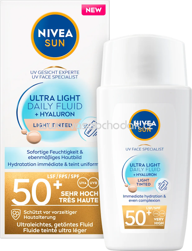 NIVEA SUN Sonnenfluid Gesicht leicht getönt, invisible daily, LSF 50+, 40 ml NIVEA SUN Sonnenfluid Gesicht leicht getönt, invisible daily, LSF 50+, 40 ml