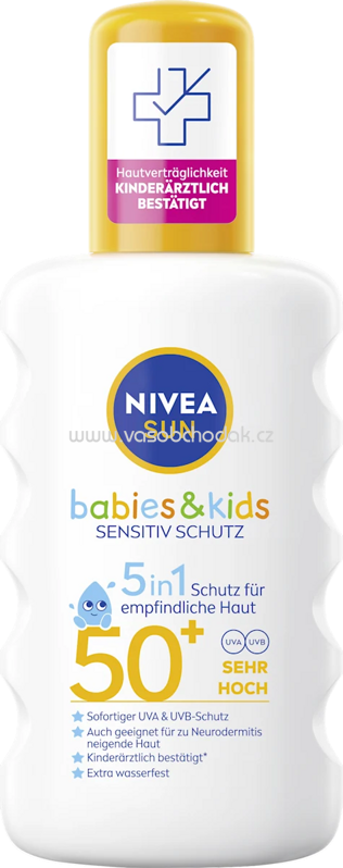 NIVEA SUN Sonnenspray Babies & Kids sensitiv LSF 50+, 200 ml NIVEA SUN Sonnenspray Babies & Kids sensitiv LSF 50+, 200 ml