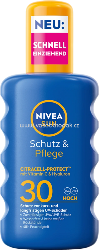 NIVEA SUN Sonnenspray Schutz & Pflege LSF 30, 200 ml