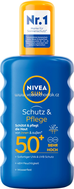 NIVEA SUN Sonnenspray Schutz & Pflege LSF 50+, 200 ml NIVEA SUN Sonnenspray Schutz & Pflege LSF 50+, 200 ml