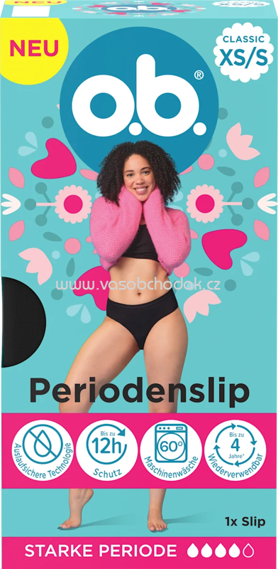o.b. Periodenunterwäsche Slip schwarz Gr. XS/S, 1 St o.b. Periodenunterwäsche Slip schwarz Gr. XS/S, 1 St