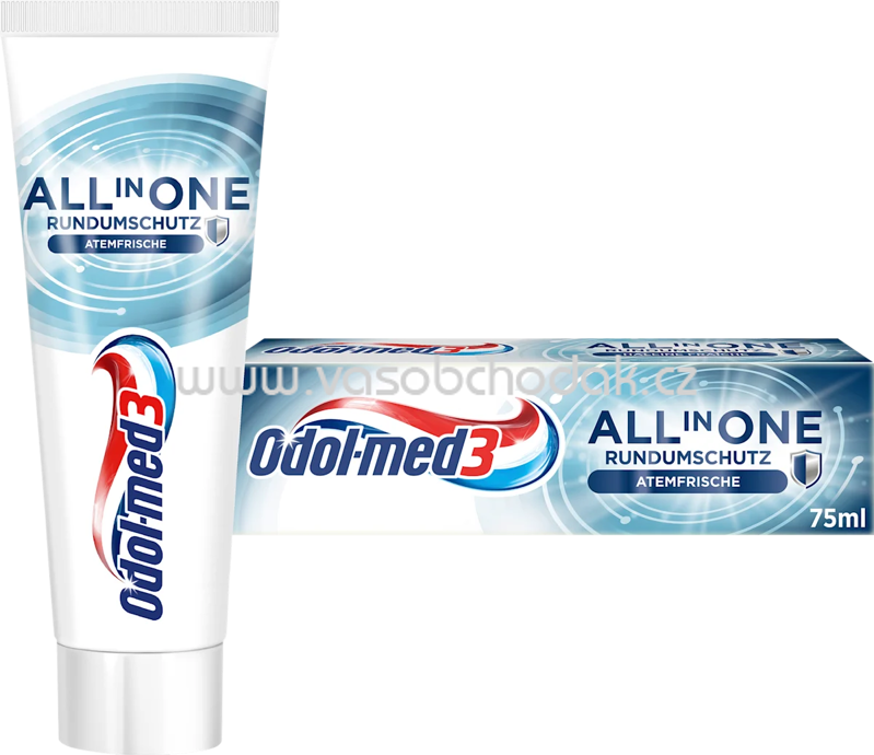 Odol med 3 Zahnpasta All in One Rundumschutz Atemfrische, 75 ml Odol med 3 Zahnpasta All in One Rundumschutz Atemfrische, 75 ml