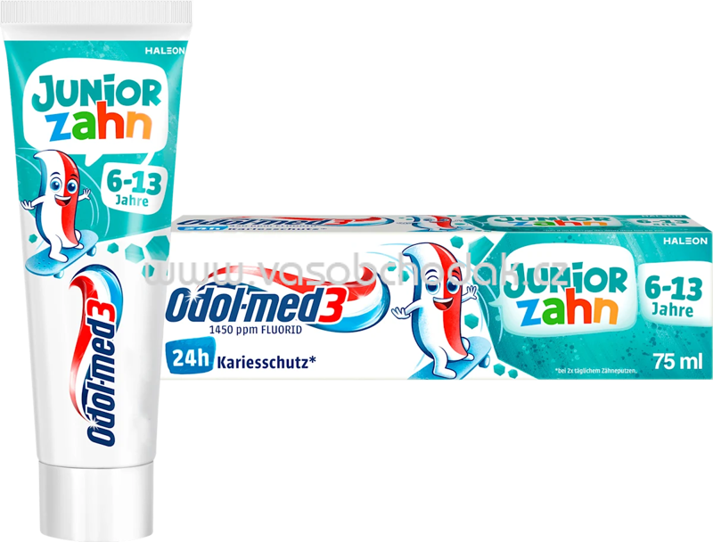Odol med 3 Zahnpasta Juniorzahn 6-13 Jahren, 75 ml Odol med 3 Zahnpasta Juniorzahn 6-13 Jahren, 75 ml