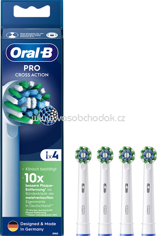 Oral-B Aufsteckbürsten PRO CrossAction weiss, 4 St Oral-B Aufsteckbürsten PRO CrossAction weiss, 4 St