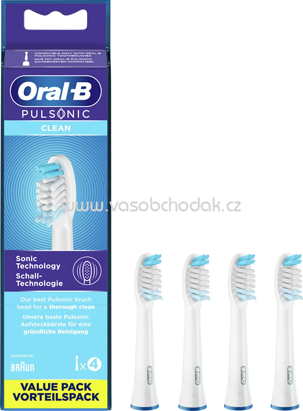 Oral-B Aufsteckbürsten Pulsonic Clean Vorteilspack, 4 St Oral-B Aufsteckbürsten Pulsonic Clean Vorteilspack, 4 St