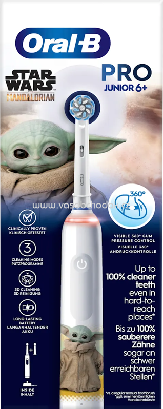 Oral-B Elektrische Zahnbürste Kinder PRO Junior Grogu/Starwars, ab 6 Jahren, 1 St Oral-B Elektrische Zahnbürste Kinder PRO Junior Grogu/Starwars, ab 6 Jahren, 1 St