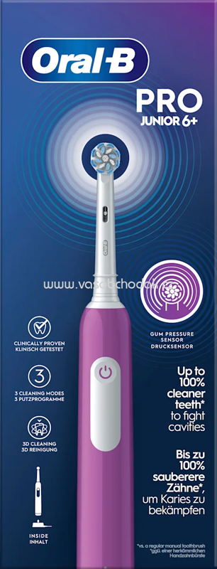 Oral-B Elektrische Zahnbürste Kinder PRO Junior Purple, ab 6 Jahren, 1 St Oral-B Elektrische Zahnbürste Kinder PRO Junior Purple, ab 6 Jahren, 1 St