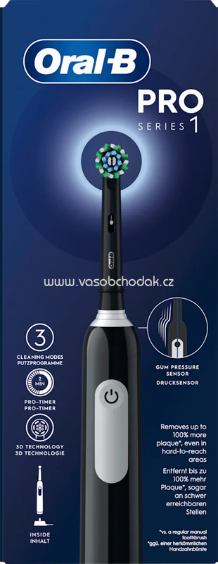 Oral-B Elektrische Zahnbürste PRO 1 Cross Action Black, 1 St Oral-B Elektrische Zahnbürste PRO 1 Cross Action Black, 1 St