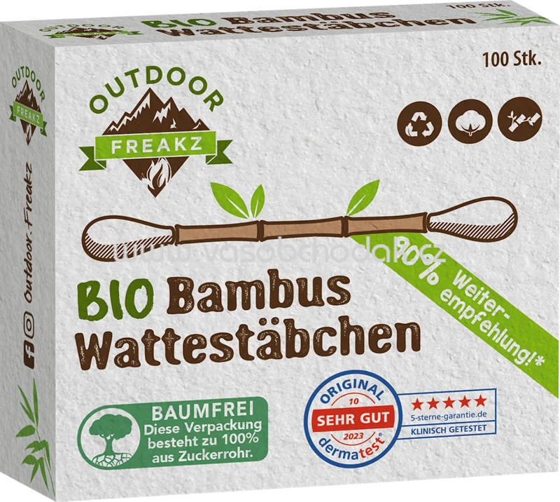 Outdoor Freakz Wattestäbchen Bambus, 100 St