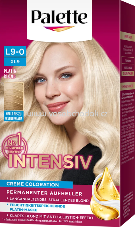 Palette Intensive Color Creme Haare Aufheller L9-0/XL9 Platin Blond, 1 St Palette Intensive Color Creme Haare Aufheller L9-0/XL9 Platin Blond, 1 St