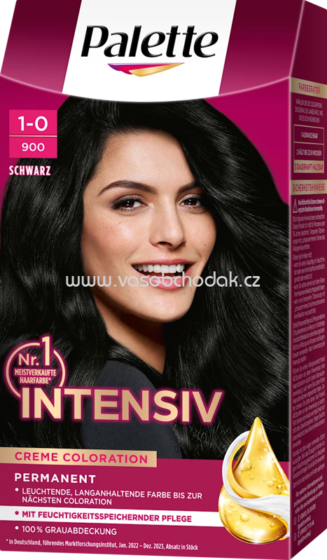 Palette Intensive Color Creme Haarfarbe 1-0/900 Schwarz, 1 St Palette Intensive Color Creme Haarfarbe 1-0/900 Schwarz, 1 St