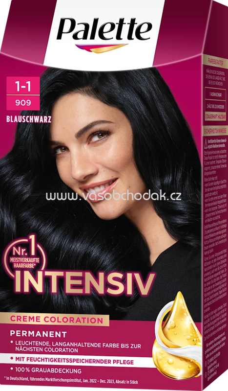 Palette Intensive Color Creme Haarfarbe 1-1/909 Blauschwarz, 1 St Palette Intensive Color Creme Haarfarbe 1-1/909 Blauschwarz, 1 St