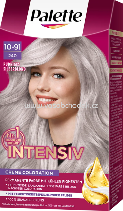 Palette Intensive Color Creme Haarfarbe 10-91/240 Pudriges Silberblond, 1 St Palette Intensive Color Creme Haarfarbe 10-91/240 Pudriges Silberblond, 1 St