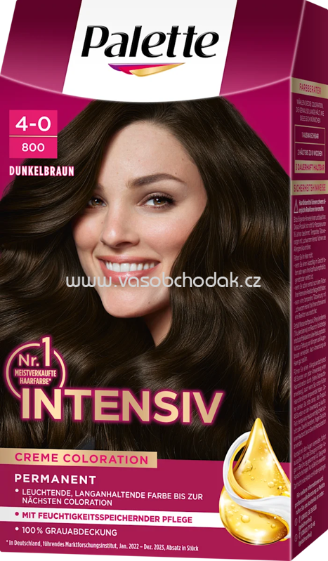 Palette Intensive Color Creme Haarfarbe 4-0/800 Dunkelbraun, 1 St Palette Intensive Color Creme Haarfarbe 4-0/800 Dunkelbraun, 1 St
