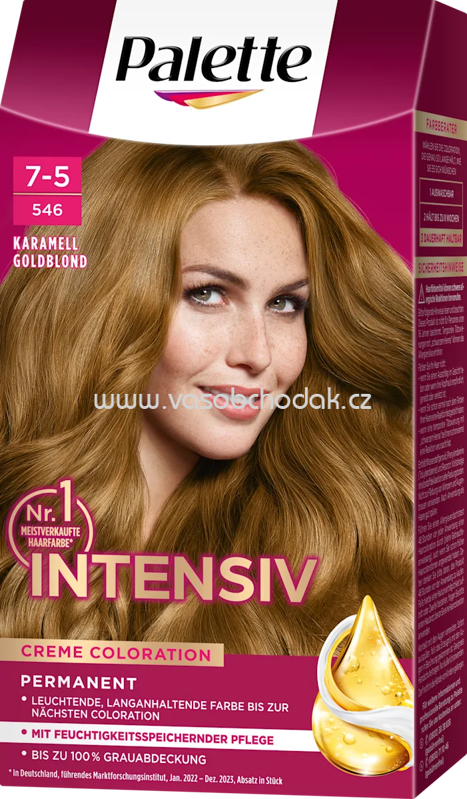 Palette Intensive Color Creme Haarfarbe 7-5/546 Karamell Goldblond, 1 St Palette Intensive Color Creme Haarfarbe 7-5/546 Karamell Goldblond, 1 St