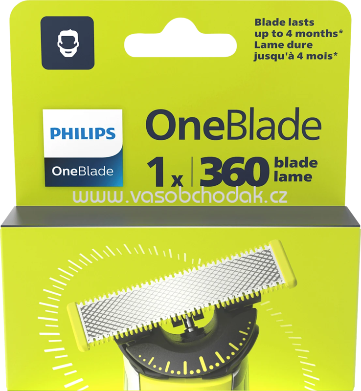 PHILIPS OneBlade Rasierklinge, OneBlade 360 QP410/50, 1 St