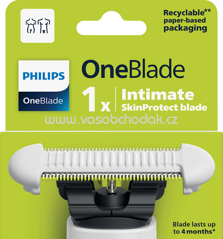 PHILIPS OneBlade Rasierklinge, OneBlade Intimate Women QP219/52, 1 St PHILIPS OneBlade Rasierklinge, OneBlade Intimate Women QP219/52, 1 St