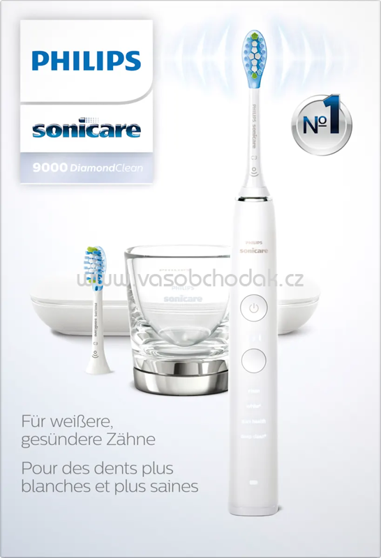 Philips Sonicare Schallzahnbürste HX9913/17 Diamond Clean 9000 weiß, 1 St Philips Sonicare Schallzahnbürste HX9913/17 Diamond Clean 9000 weiß, 1 St