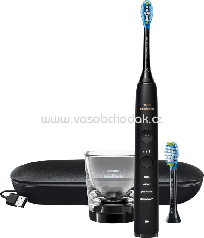Philips Sonicare Schallzahnbürste HX9913/18 Diamond Clean 9000 schwarz, 1 St Philips Sonicare Schallzahnbürste HX9913/18 Diamond Clean 9000 schwarz, 1 St