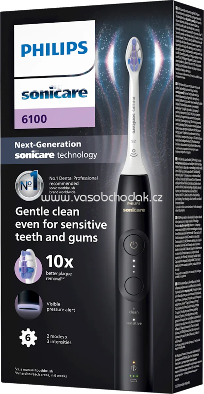 Philips Sonicare Schallzahnbürste Series 6100 schwarz, 1 St Philips Sonicare Schallzahnbürste Series 6100 schwarz, 1 St