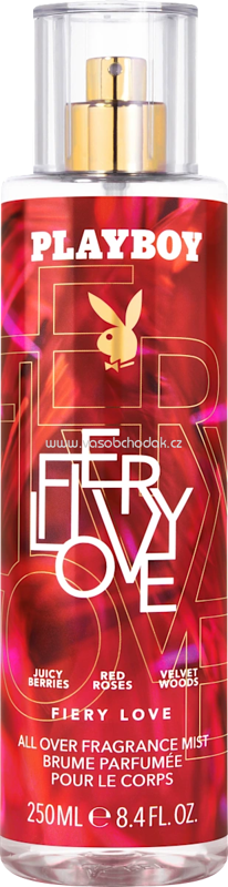 PLAYBOY Fiery Love Körperspray Body Mist, 250 ml