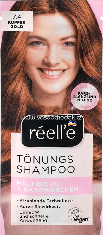 réell‘e Tönungsshampoo 7.4 Kupfergold, 14 ml