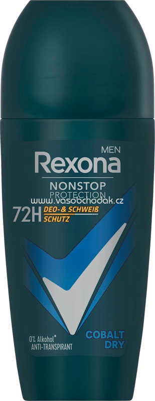 Rexona men Antitranspirant Deo Roll-on Nonstop Protection Cobalt Dry, 50 ml Rexona men Antitranspirant Deo Roll-on Nonstop Protection Cobalt Dry, 50 ml