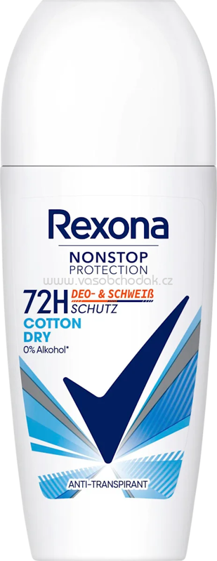 Rexona Antitranspirant Deo Roll-on Nonstop Protection Cotton Dry, 50 ml Rexona Antitranspirant Deo Roll-on Nonstop Protection Cotton Dry, 50 ml