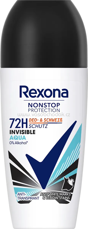 Rexona Antitranspirant Deo Roll-on Nonstop Protection Invisible Aqua, 50 ml Rexona Antitranspirant Deo Roll-on Nonstop Protection Invisible Aqua, 50 ml