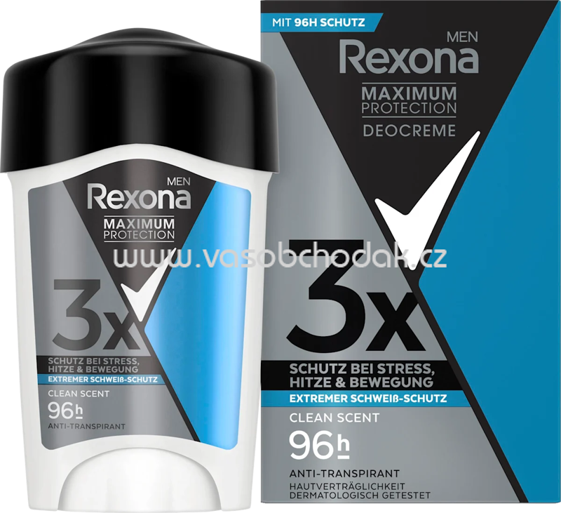 Rexona men Antitranspirant Deocreme Men Maximum Protection Clean Scent, 45 ml Rexona men Antitranspirant Deocreme Men Maximum Protection Clean Scent, 45 ml