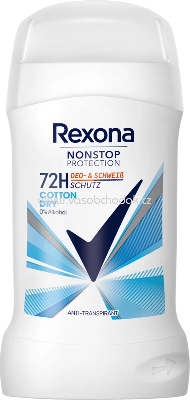 Rexona Antitranspirant Deostick Nonstop Protection Cotton Dry, 50 ml Rexona Antitranspirant Deostick Nonstop Protection Cotton Dry, 50 ml