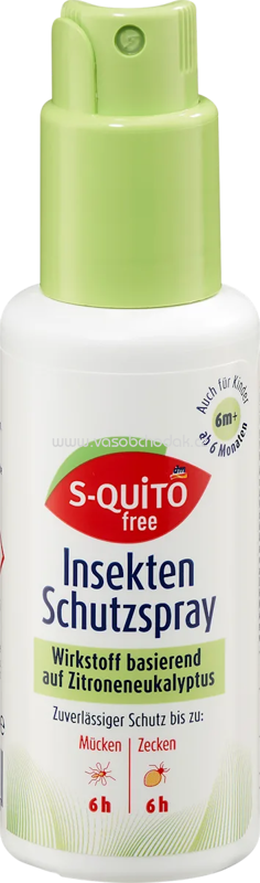 S-QUiTO free Insektenschutzspray Zitroneneukalyptus, 100 ml S-QUiTO free Insektenschutzspray Zitroneneukalyptus, 100 ml
