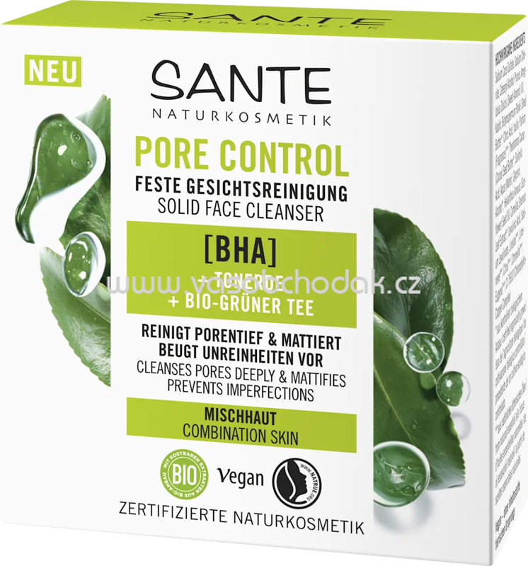 SANTE NATURKOSMETIK Feste Gesichtsreinigung Pore Control, 60 g SANTE NATURKOSMETIK Feste Gesichtsreinigung Pore Control, 60 g
