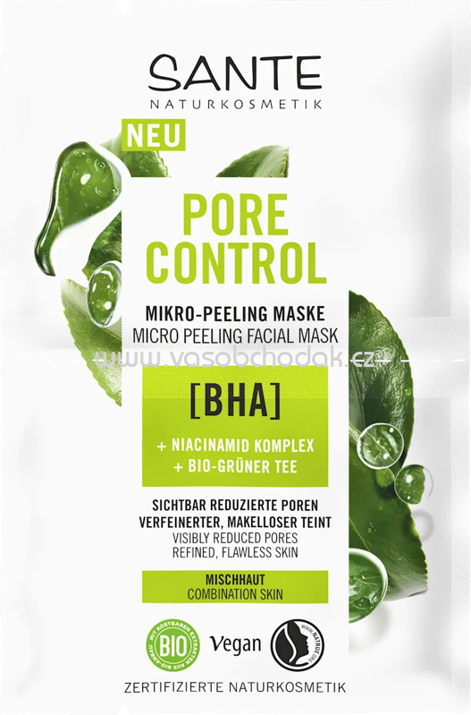 SANTE NATURKOSMETIK Gesichtsmaske Pore Control BHA, 2x4 ml, 8 ml SANTE NATURKOSMETIK Gesichtsmaske Pore Control BHA, 2x4 ml, 8 ml